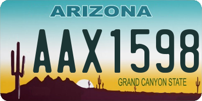 AZ license plate AAX1598