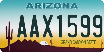 AZ license plate AAX1599