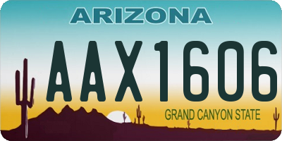 AZ license plate AAX1606