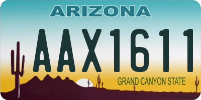AZ license plate AAX1611