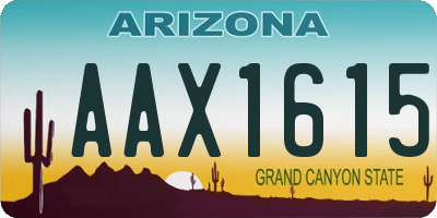 AZ license plate AAX1615