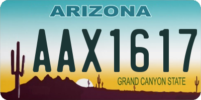 AZ license plate AAX1617
