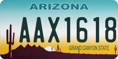 AZ license plate AAX1618