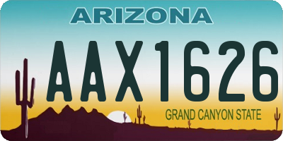 AZ license plate AAX1626