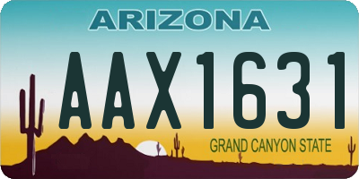 AZ license plate AAX1631