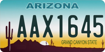 AZ license plate AAX1645