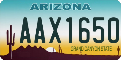AZ license plate AAX1650
