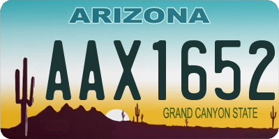 AZ license plate AAX1652