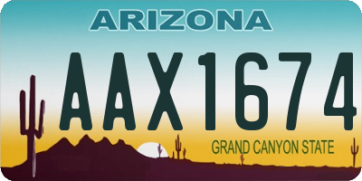 AZ license plate AAX1674