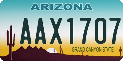 AZ license plate AAX1707