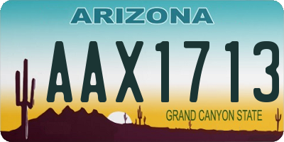 AZ license plate AAX1713