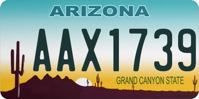 AZ license plate AAX1739