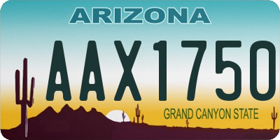 AZ license plate AAX1750
