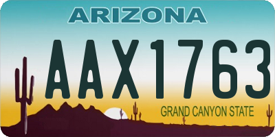 AZ license plate AAX1763