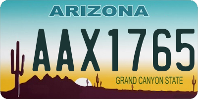 AZ license plate AAX1765