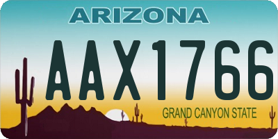 AZ license plate AAX1766