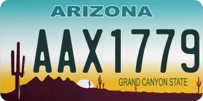 AZ license plate AAX1779