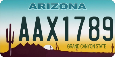 AZ license plate AAX1789