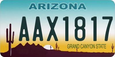 AZ license plate AAX1817