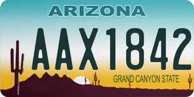 AZ license plate AAX1842