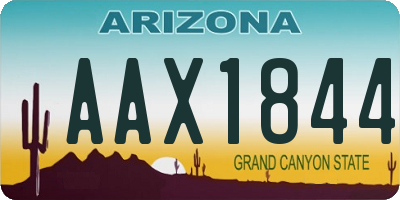 AZ license plate AAX1844