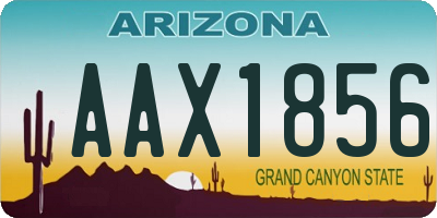 AZ license plate AAX1856