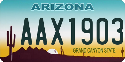 AZ license plate AAX1903