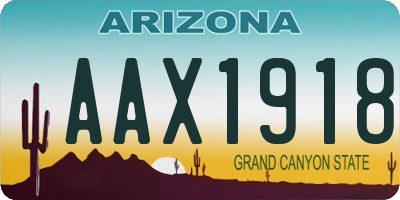 AZ license plate AAX1918