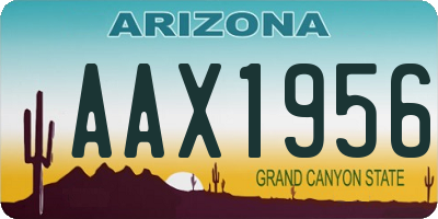 AZ license plate AAX1956