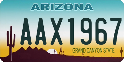 AZ license plate AAX1967