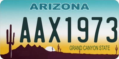 AZ license plate AAX1973
