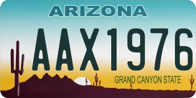 AZ license plate AAX1976