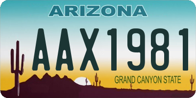 AZ license plate AAX1981