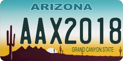 AZ license plate AAX2018