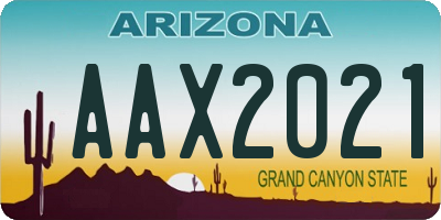 AZ license plate AAX2021