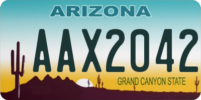AZ license plate AAX2042