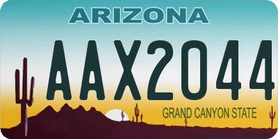 AZ license plate AAX2044