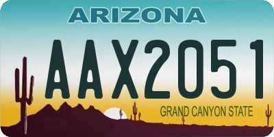 AZ license plate AAX2051