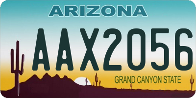 AZ license plate AAX2056