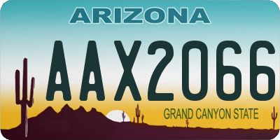 AZ license plate AAX2066