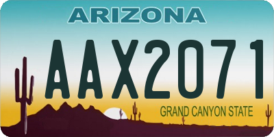 AZ license plate AAX2071