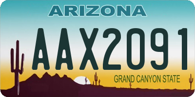 AZ license plate AAX2091
