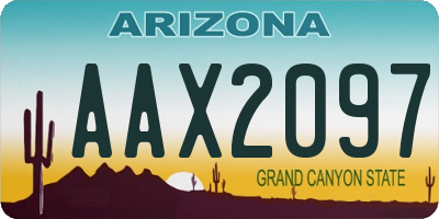 AZ license plate AAX2097