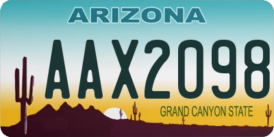 AZ license plate AAX2098