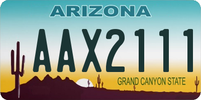AZ license plate AAX2111