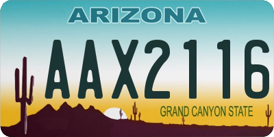 AZ license plate AAX2116