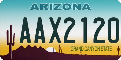 AZ license plate AAX2120