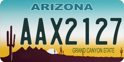 AZ license plate AAX2127