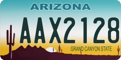 AZ license plate AAX2128