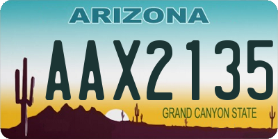 AZ license plate AAX2135